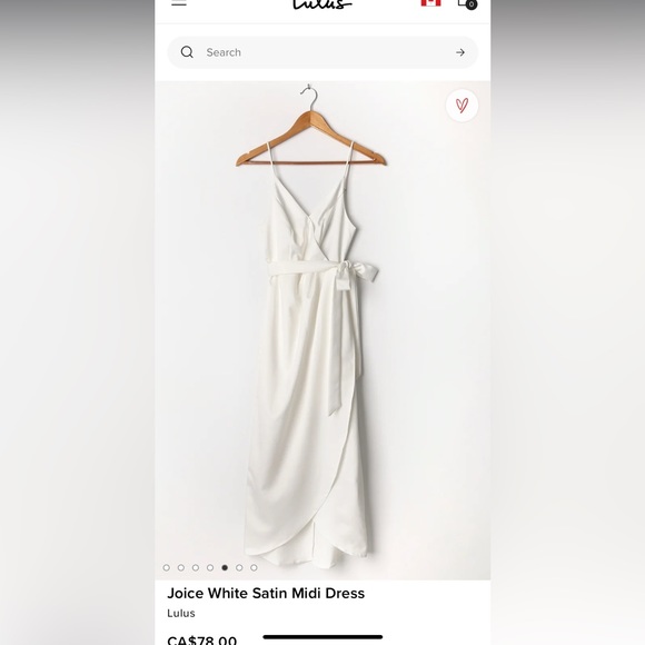 Lulu’s wedding line, satin white belted mid length dress size xs NWT - Picture 3 of 3